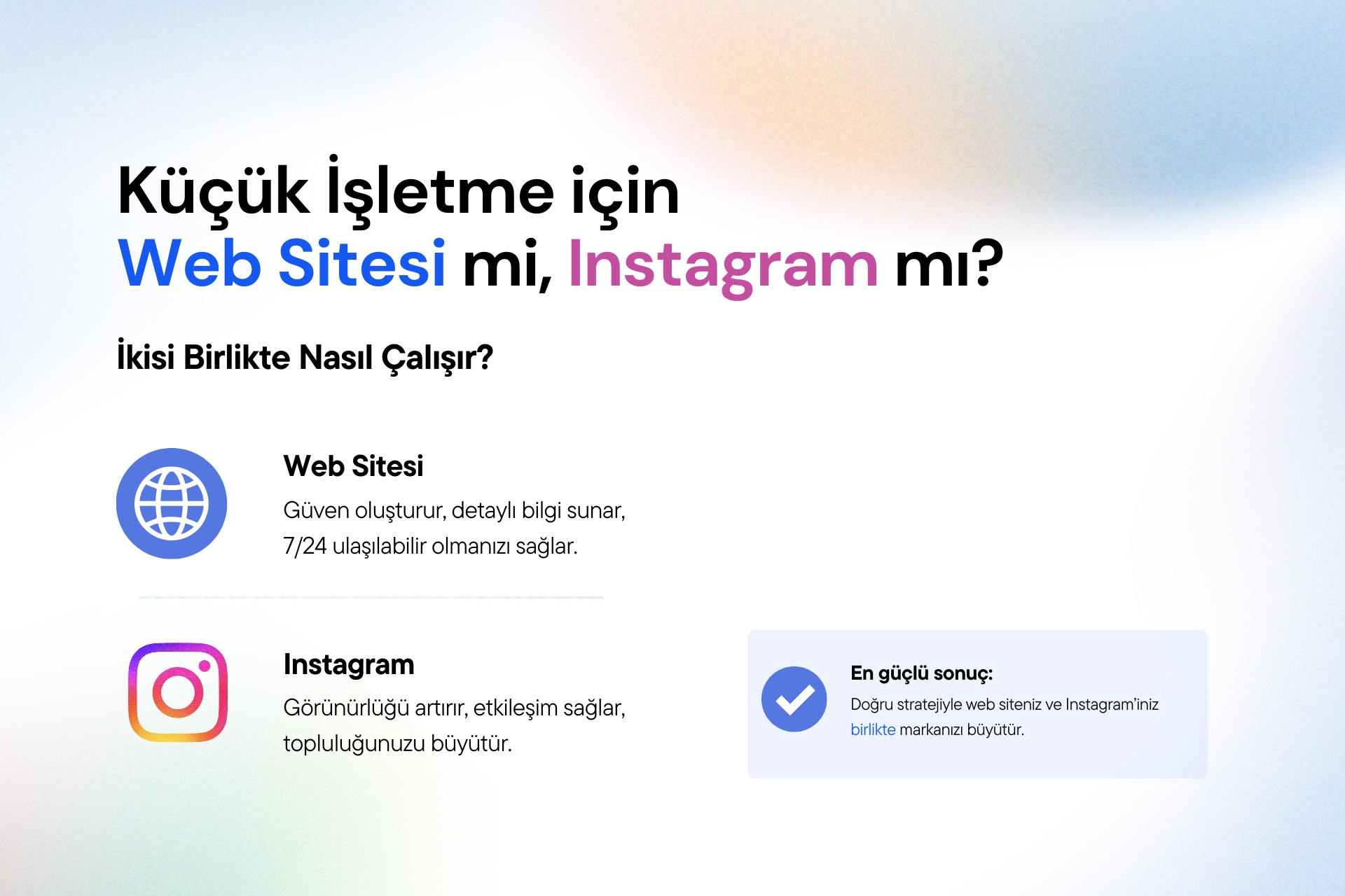 Küçük İşletme için Web Sitesi mi Instagram mı?